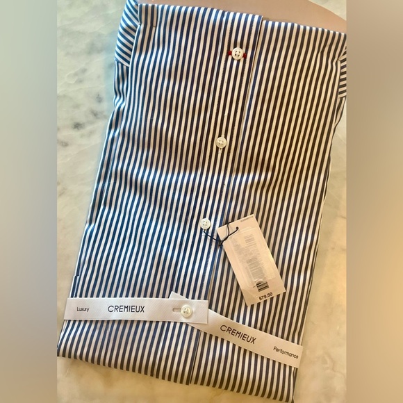 Daniel Cremieux Men’s dress shirt. Blue and white striped 18/35 - Picture 3 of 4